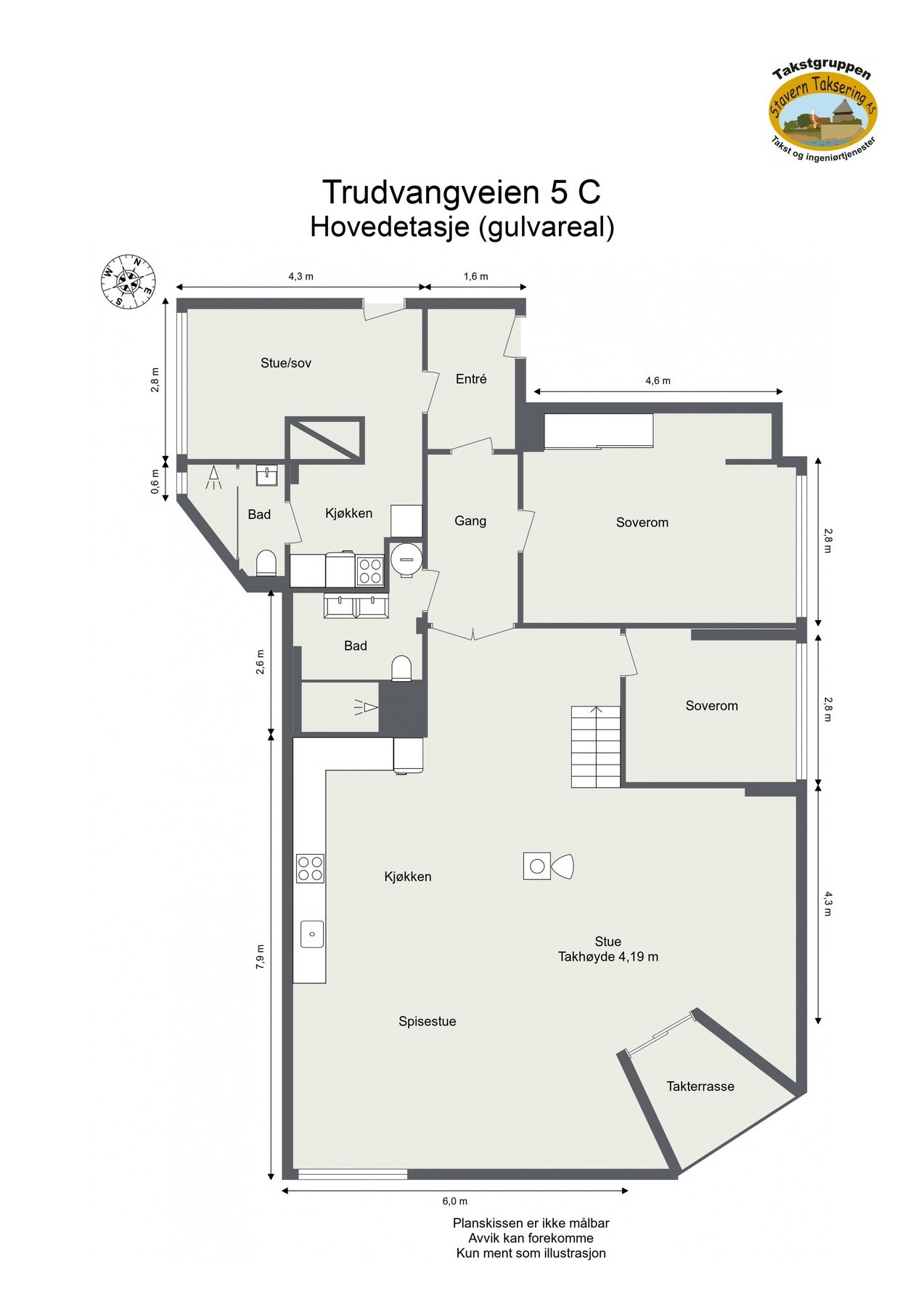 Plantegning. Boligen har hele 137 kvm gulvareal. Galleribilde