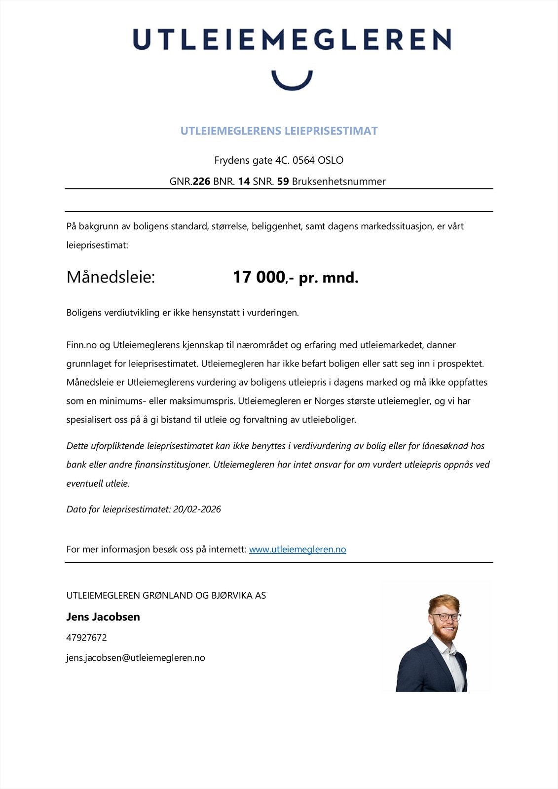 Utleievurdering Galleribilde