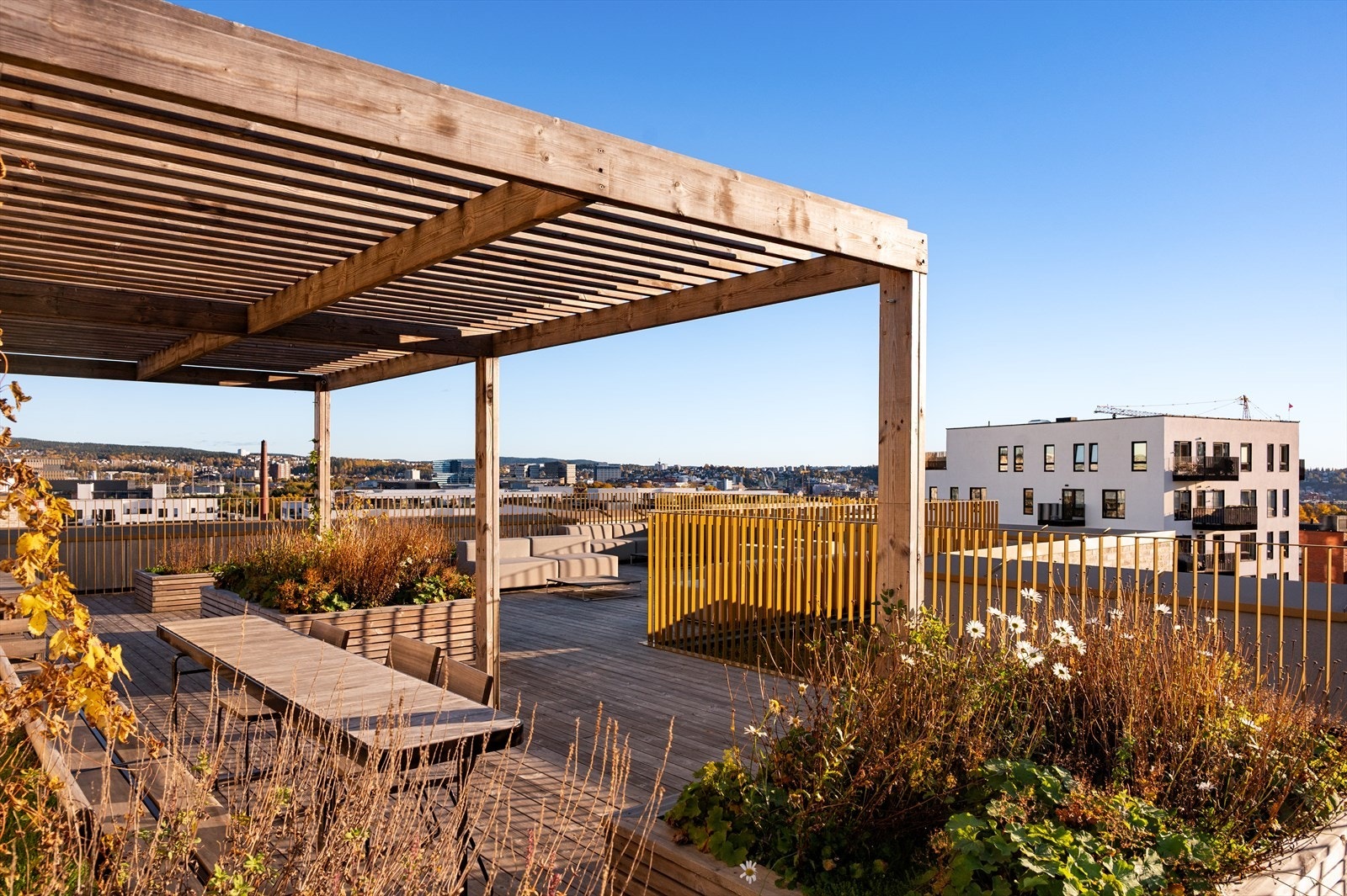 Her har man en flott utsikt, gode solforhold og hyggelig beplantning. Galleribilde