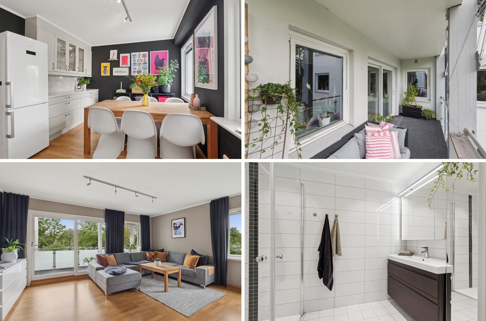 Herlig familieleilighet med 3 soverom, stort kjøkken og to-delt stue med utgang til vestvendt veranda Galleribilde