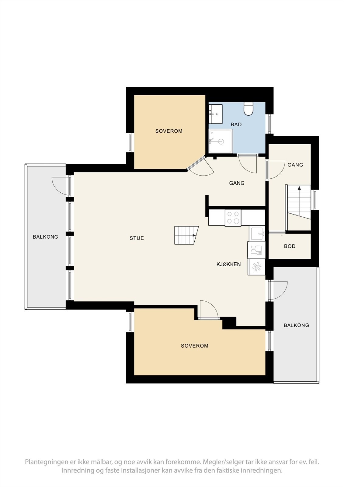 Plantegning for toppleiligheten. Galleribilde