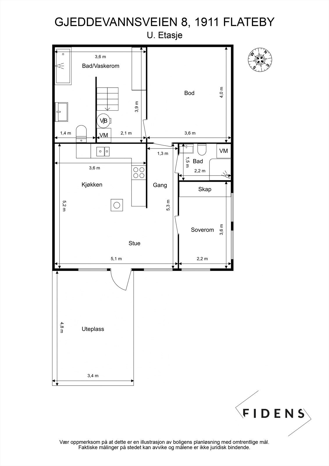 Plantegning underetasje. Galleribilde