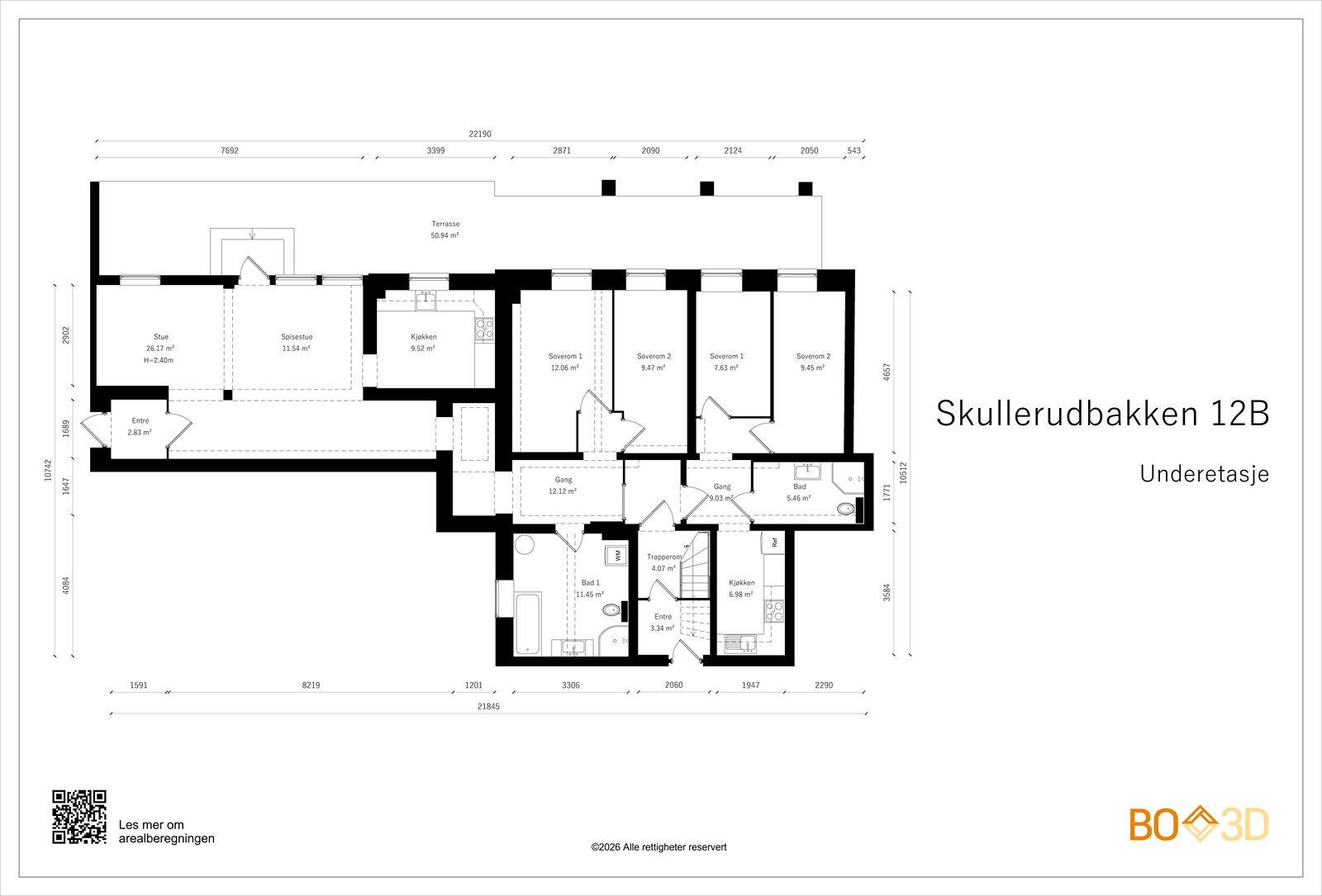 Alternativ planløsning. Mulighet for å etablere hybel med egen inngang. Galleribilde