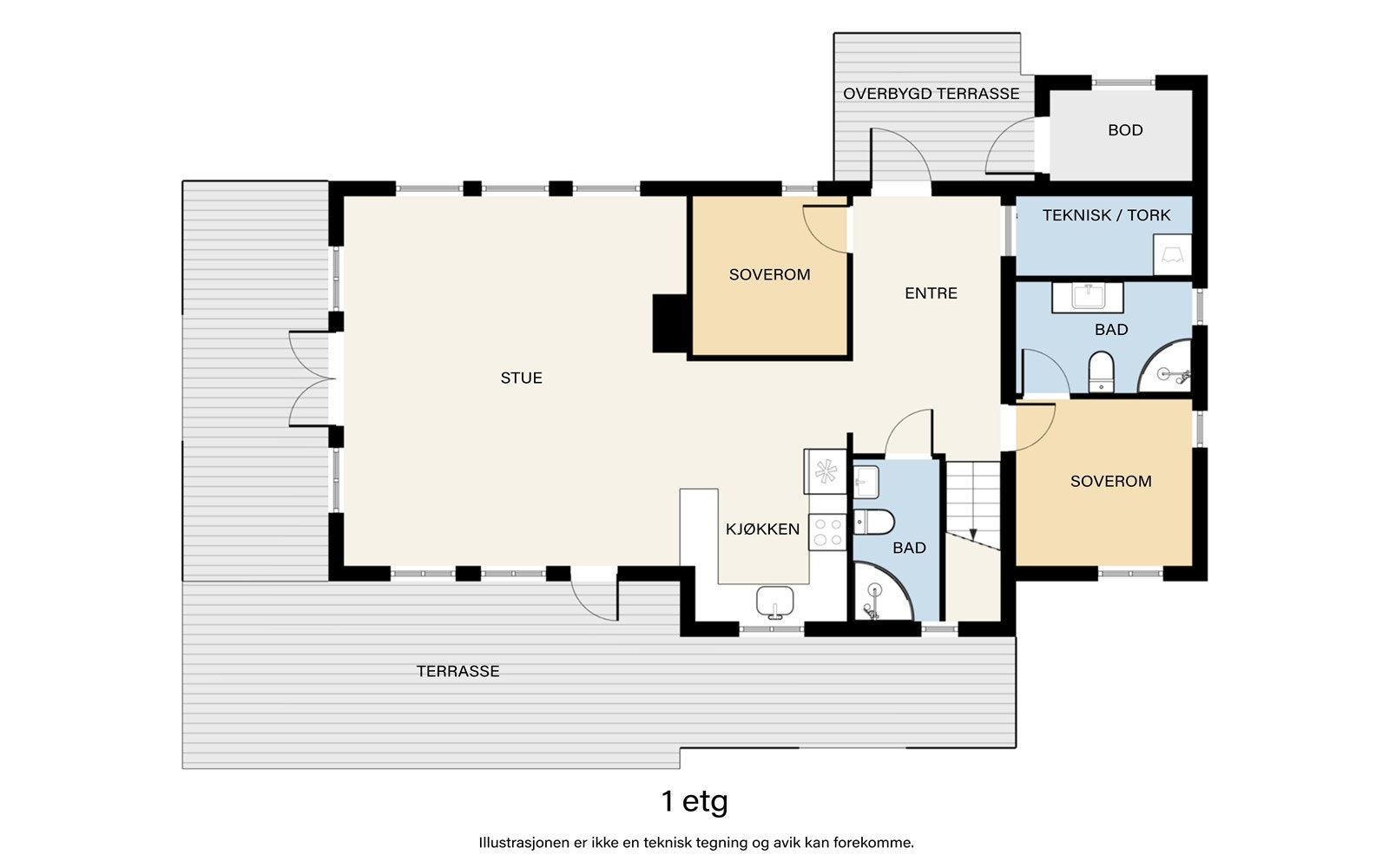 Plantegning 1. etasje. Galleribilde
