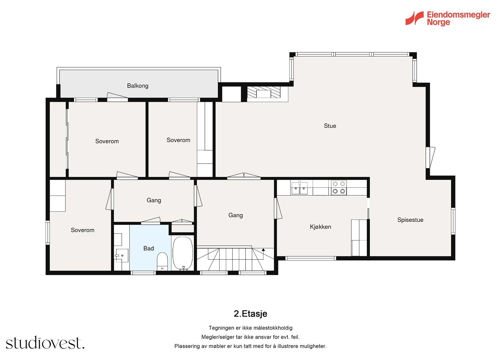 Planløsning 2. etasje Galleribilde