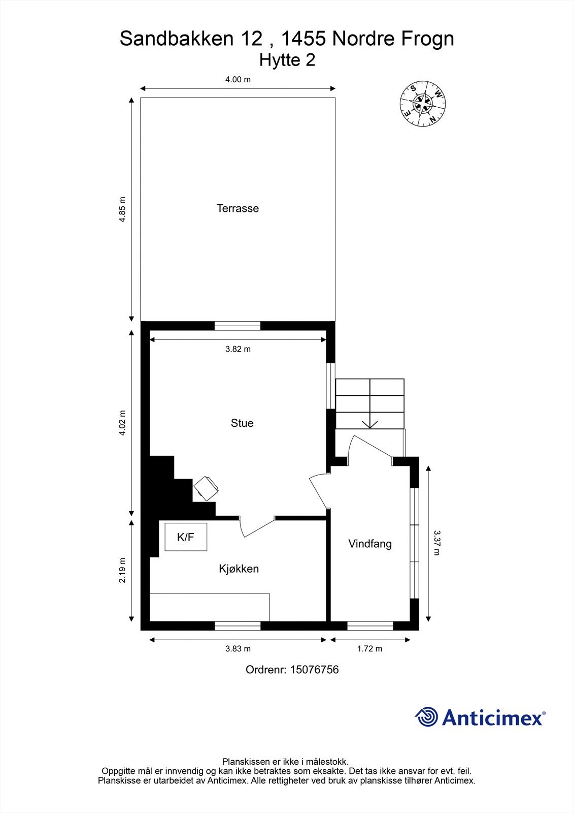 Veiledende planskisse av hytte #2. Galleribilde