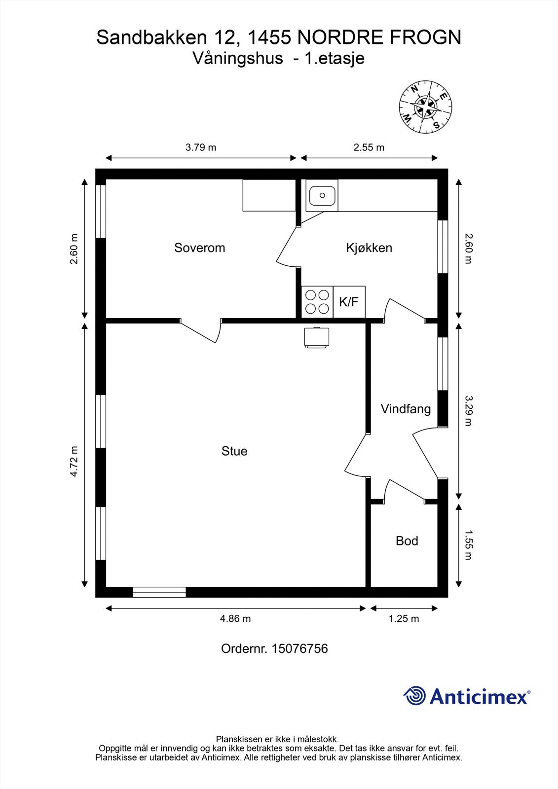 Veiledende planskisse av våningshus. Galleribilde