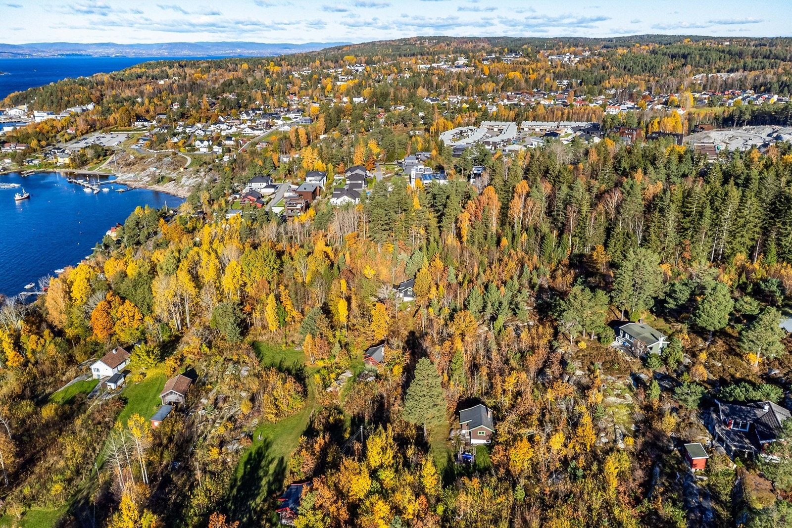 Store deler av eiendommen ble i 1996 fredet av Riksantikvaren. Et skogkledd areal på tomtens øvre del er imidlertid ikke fredet. Fotograf; Børge Oppegård. Galleribilde