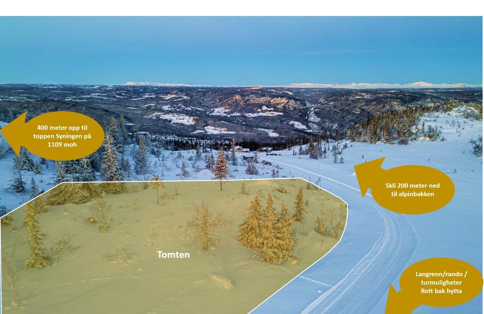 Fra 1035 moh har du direkte tilgang til aktiviteter og høyfjell Galleribilde