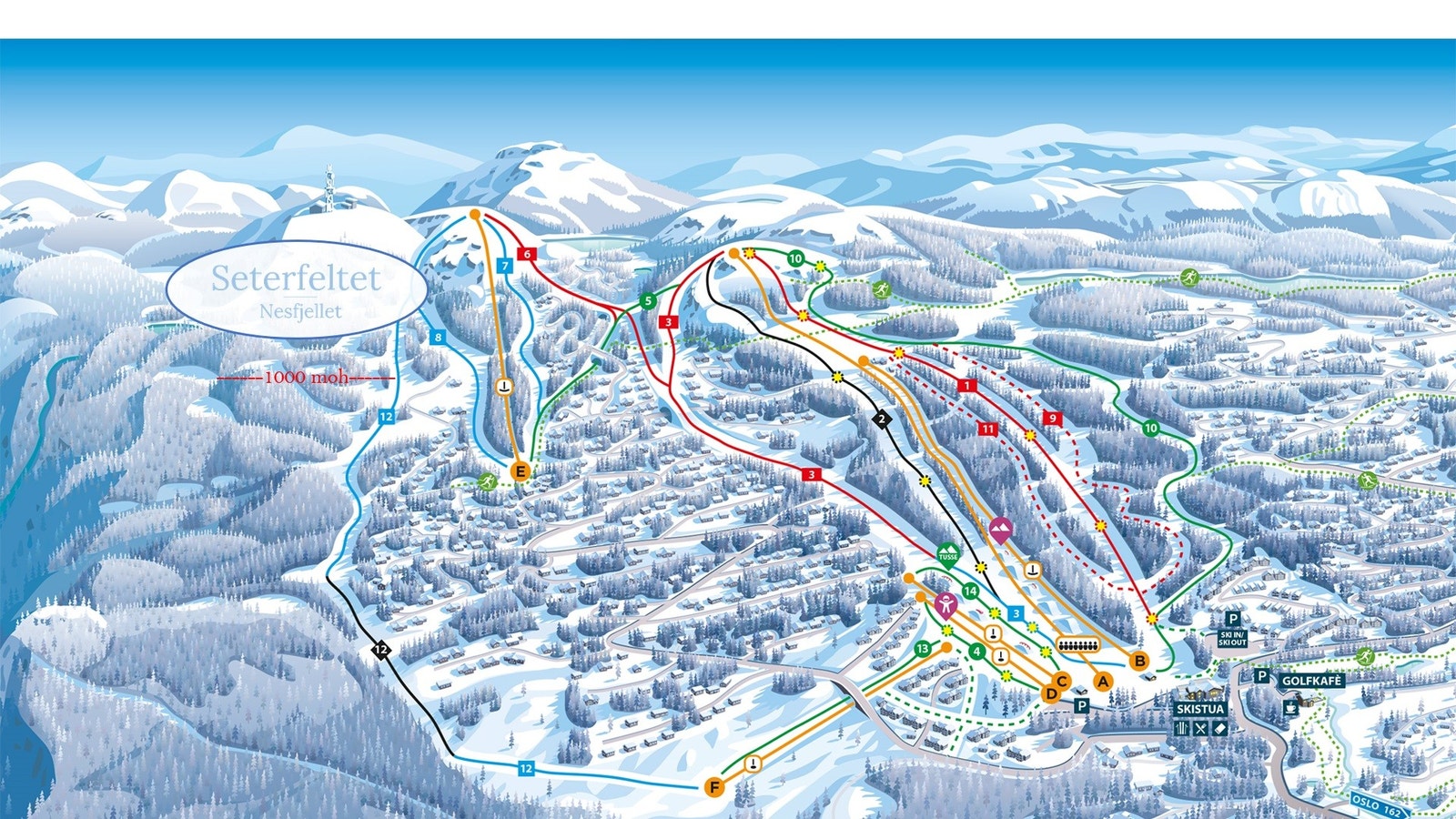 Tomten ligger i Seterfeltet, øverst i alpinanlegget Galleribilde