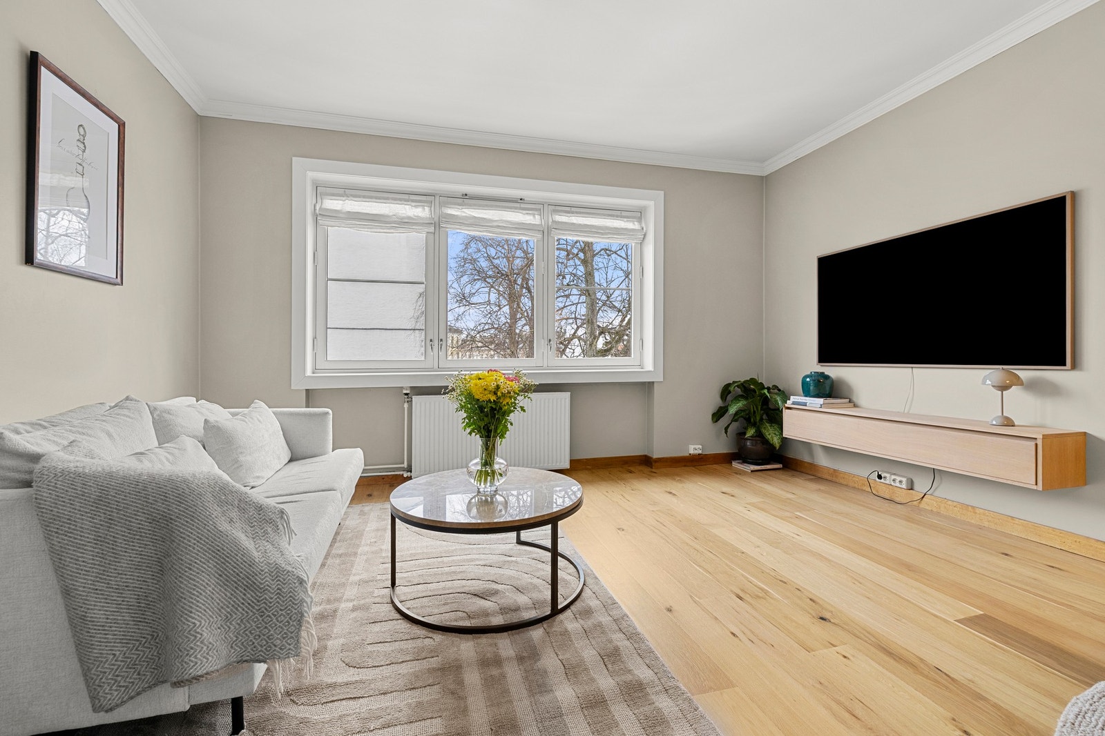 Leiligheten har en gjennomgående planløsning. Galleribilde