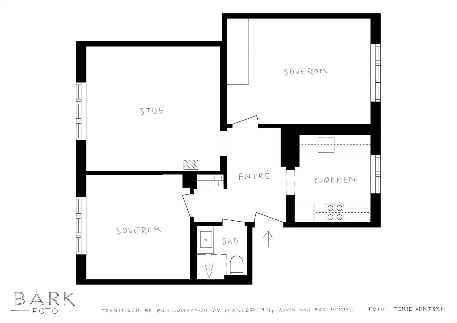 Plantegning - Høy 1. etasje. Galleribilde