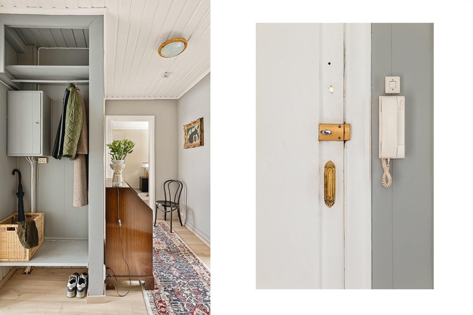 Entreen på 6,2 kvm er luftig, med innhuk som gir plass til oppbevaring av sko- og yttertøy. Galleribilde