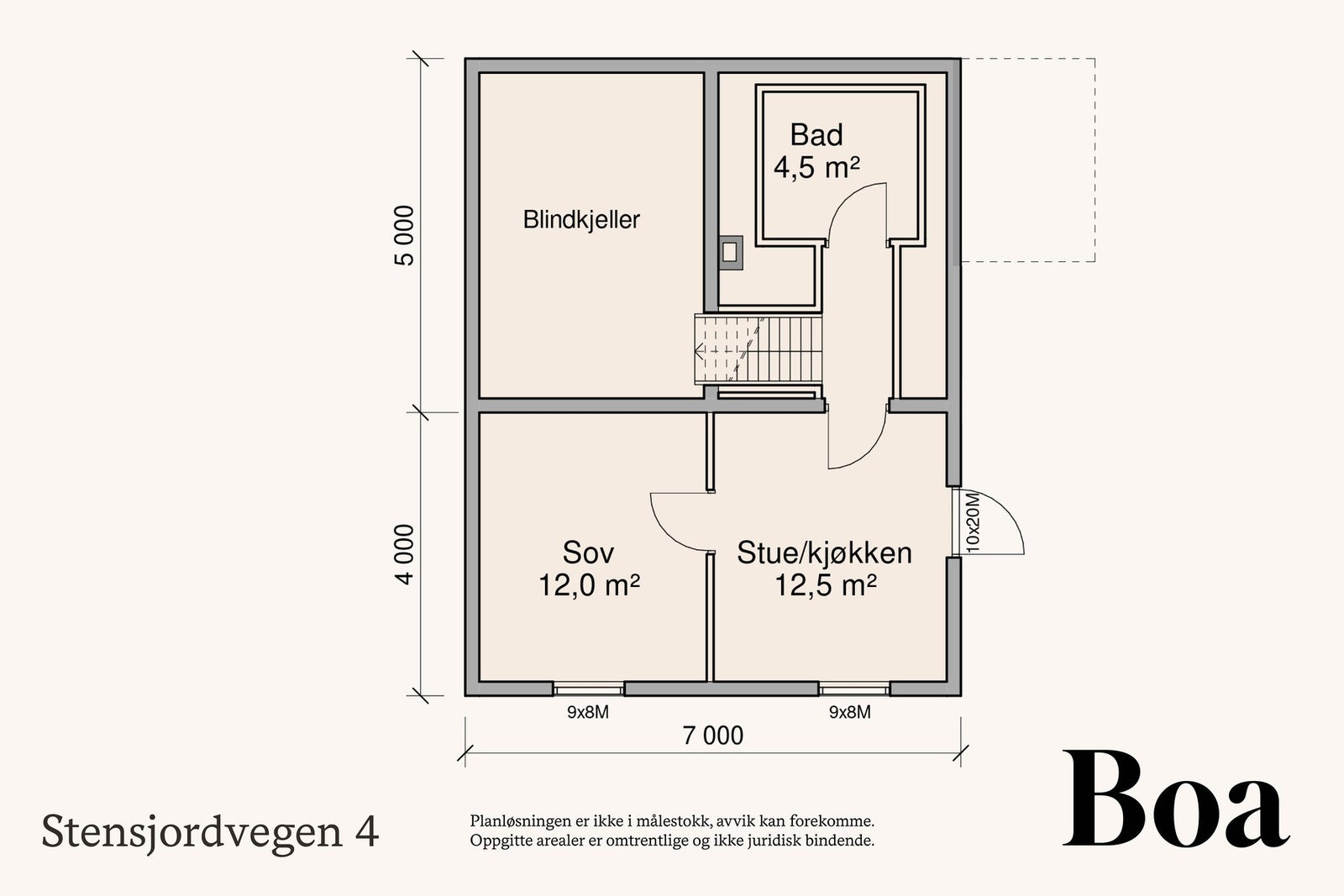 Illustrerende planløsning av U. etg Galleribilde