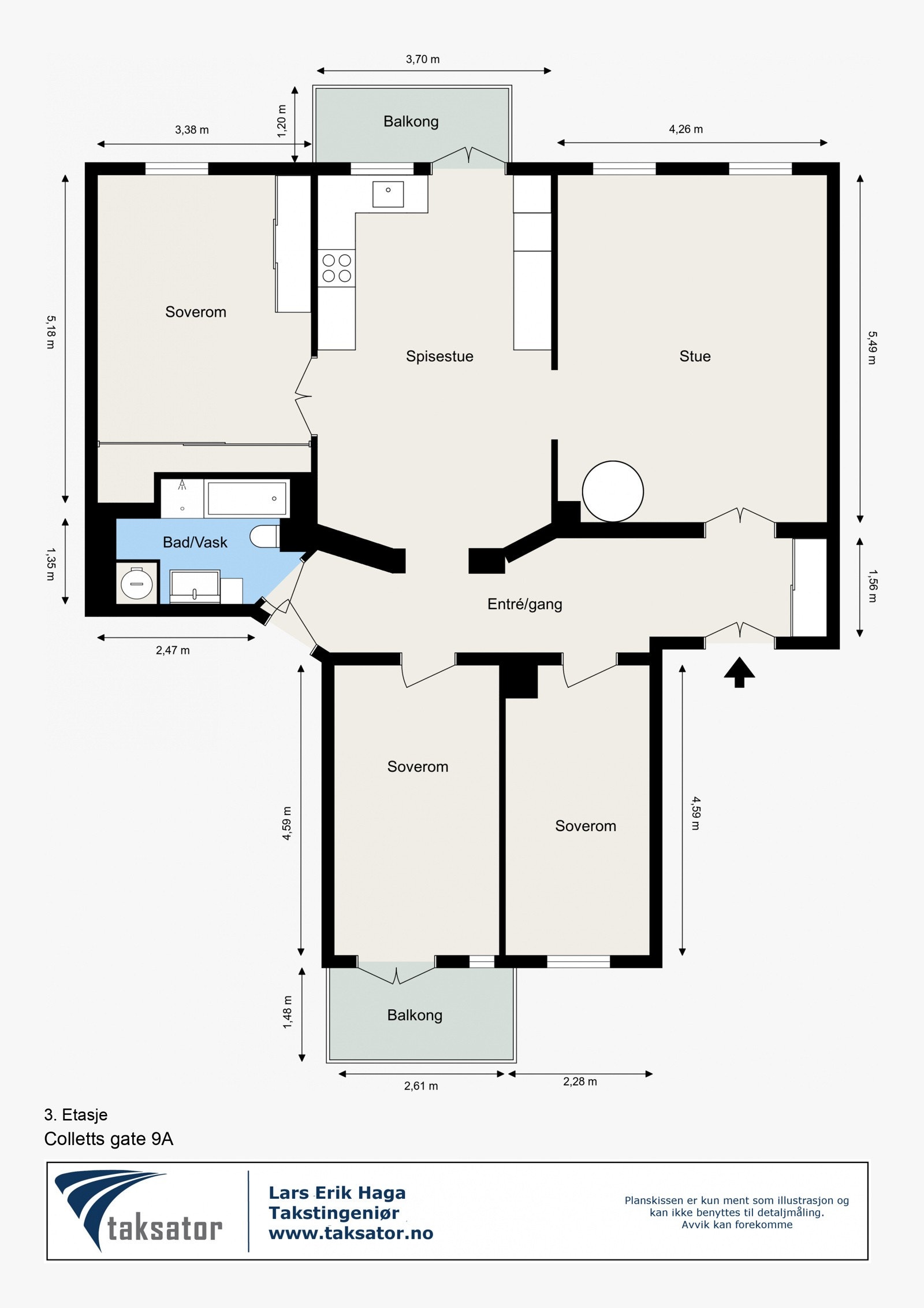 Plantegning av leiligheten. Galleribilde