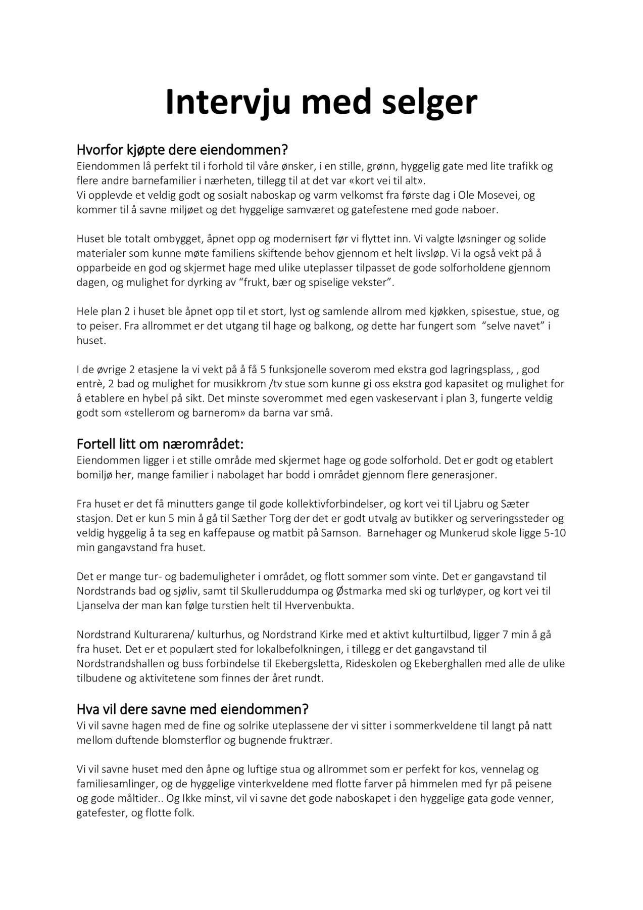 Intervju med selger. Galleribilde