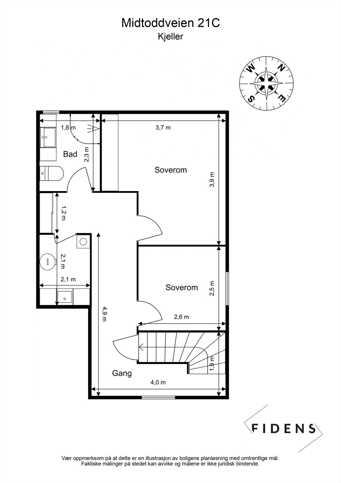 Plantegning kjeller. Galleribilde