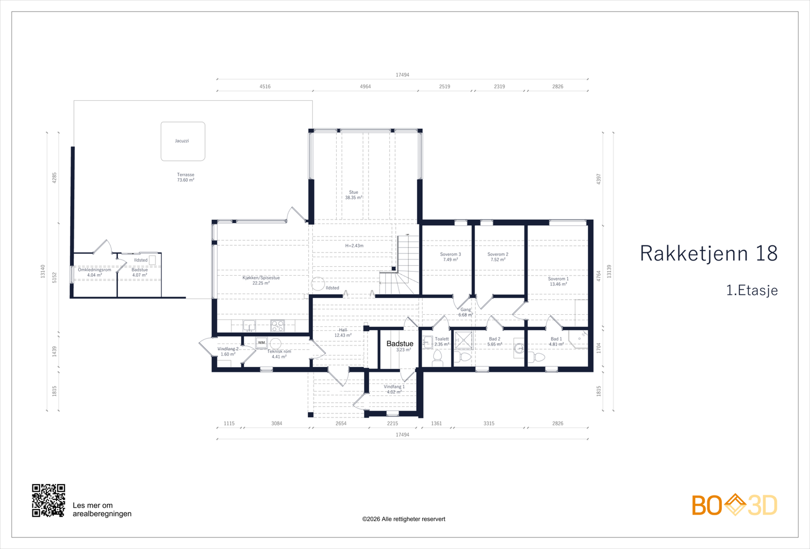 Plantegning 1. etasje Galleribilde