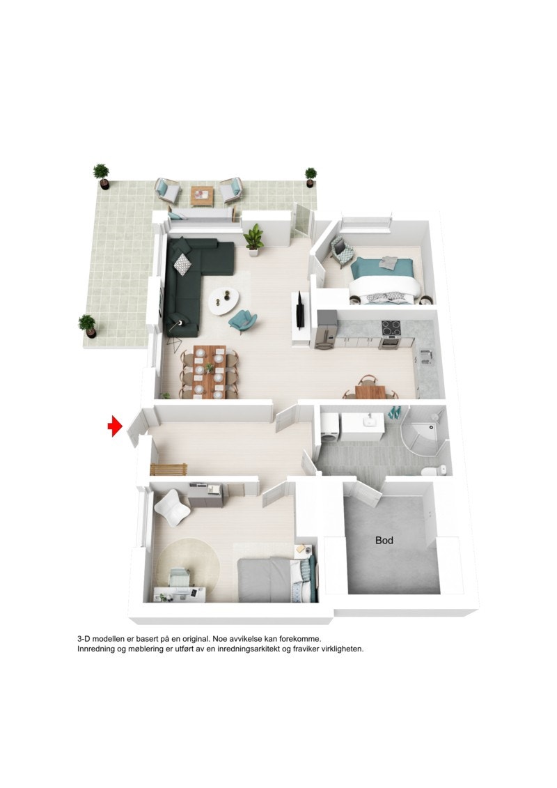 3D plantegning Galleribilde