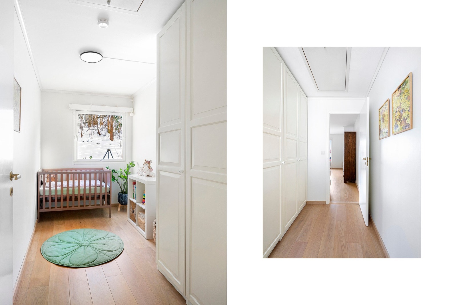 Lyst og tiltalende soverom med romslig garderobe. Galleribilde