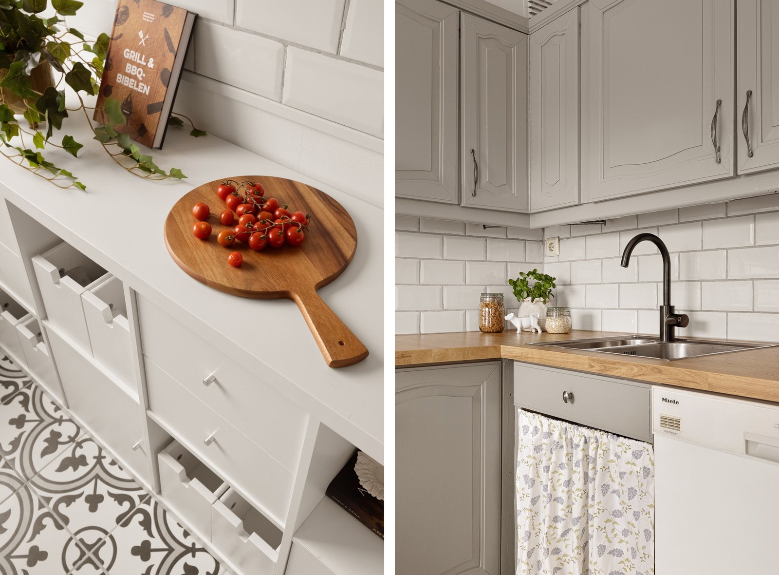 På kjøkkenet er det plass/opplegg for komfyr, oppvaskmaskin og kjøleskap. Galleribilde