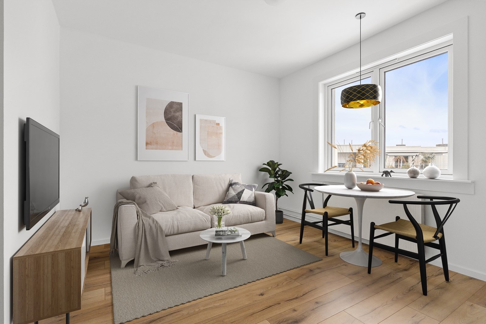 Leiligheten fikk nymalte flater i 2026. Galleribilde