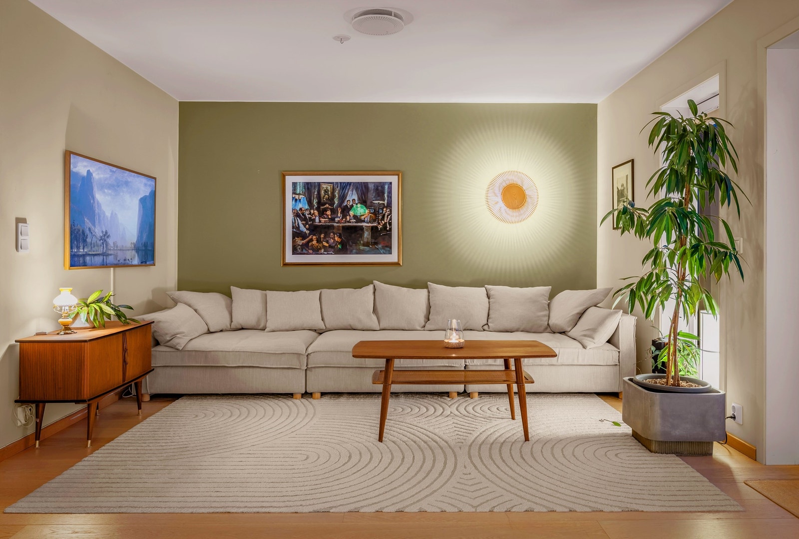 Kveldsstemning i stuen Galleribilde