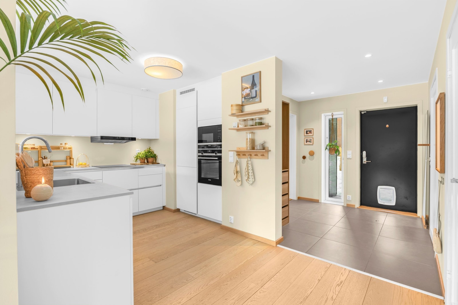 Kjøkken/hall -inngangsdør med katteluke Galleribilde