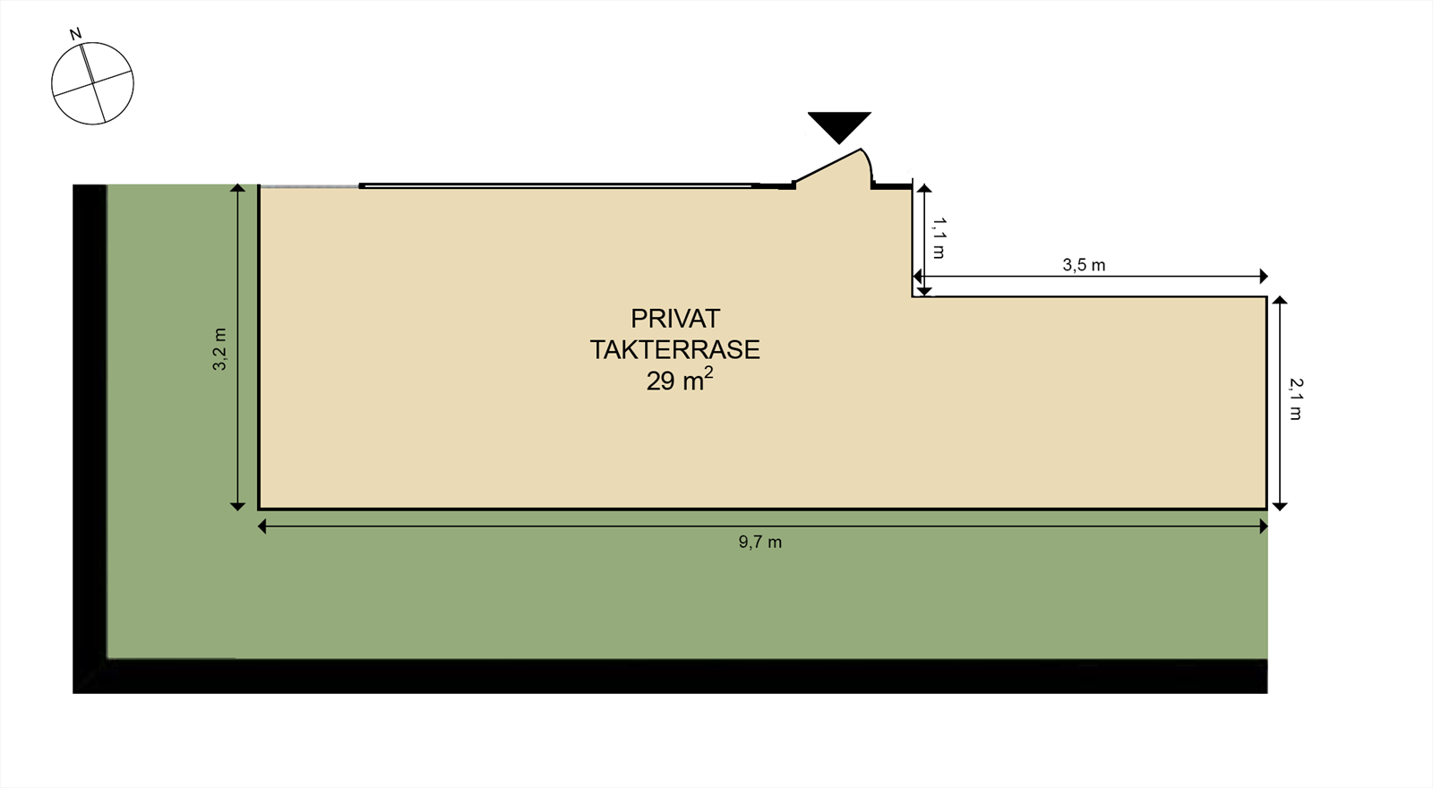 Plantegning takterrasse. Galleribilde