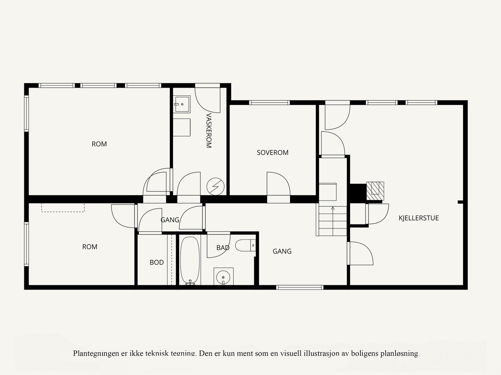 Plantegning underetasje. Galleribilde
