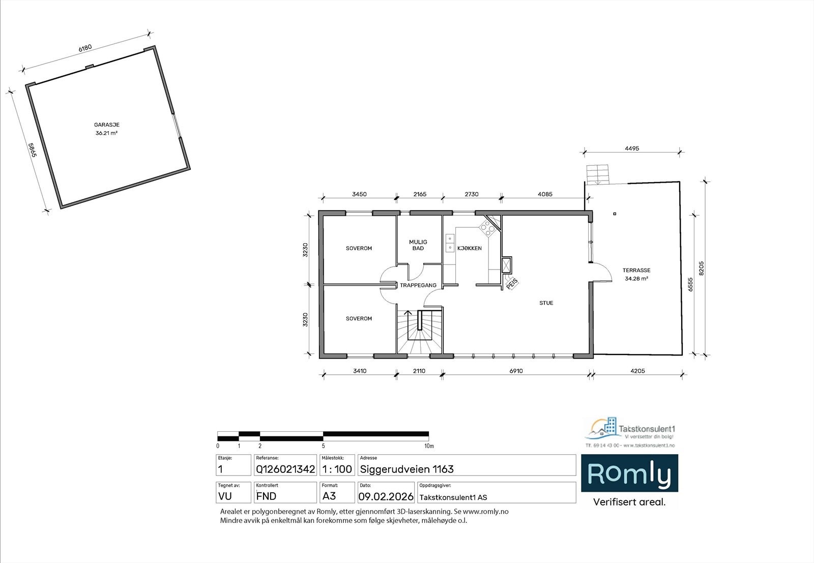 Plantegning 1. etg. Galleribilde