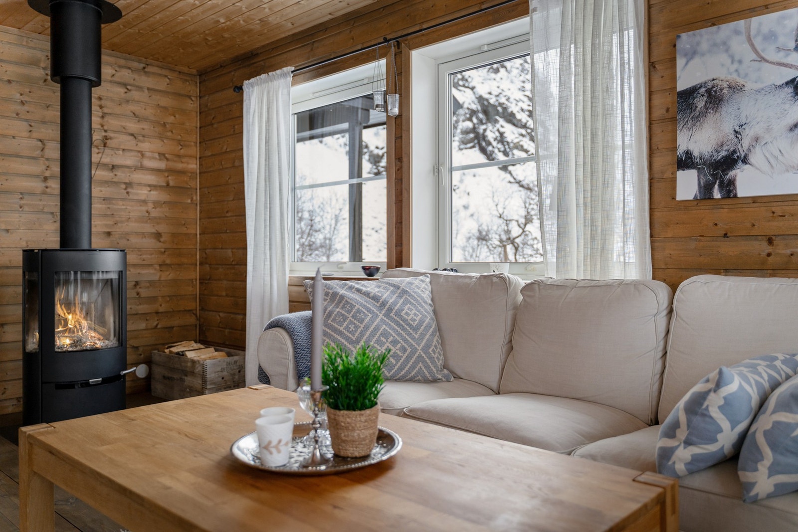 - Peisen bidrar til en lun atmosfære kalde vinterkvelder - Galleribilde