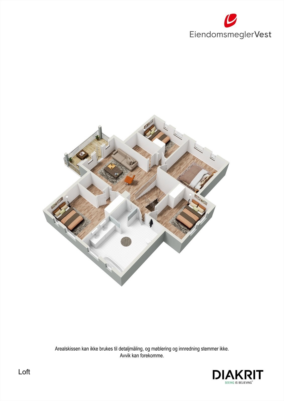 Plantegning 3D Loft Galleribilde
