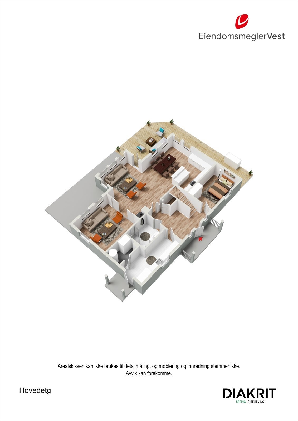 Plantegning 3D Hovedetasje Galleribilde