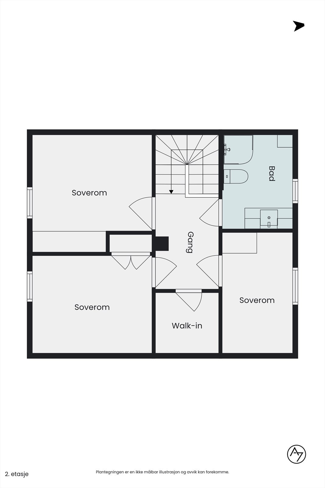 Plantegning - andre etasje. Galleribilde