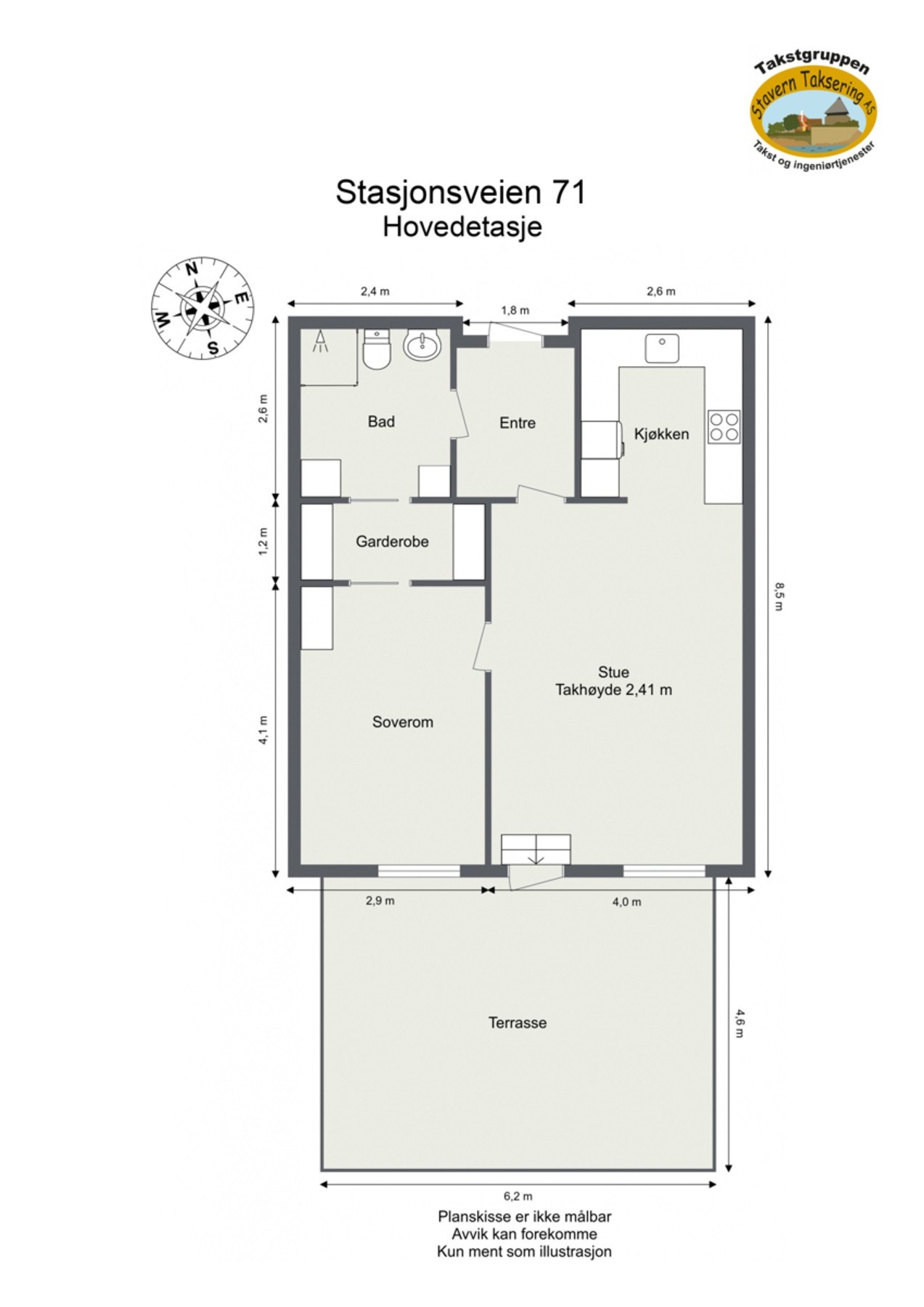 Målsatt plantegning Galleribilde