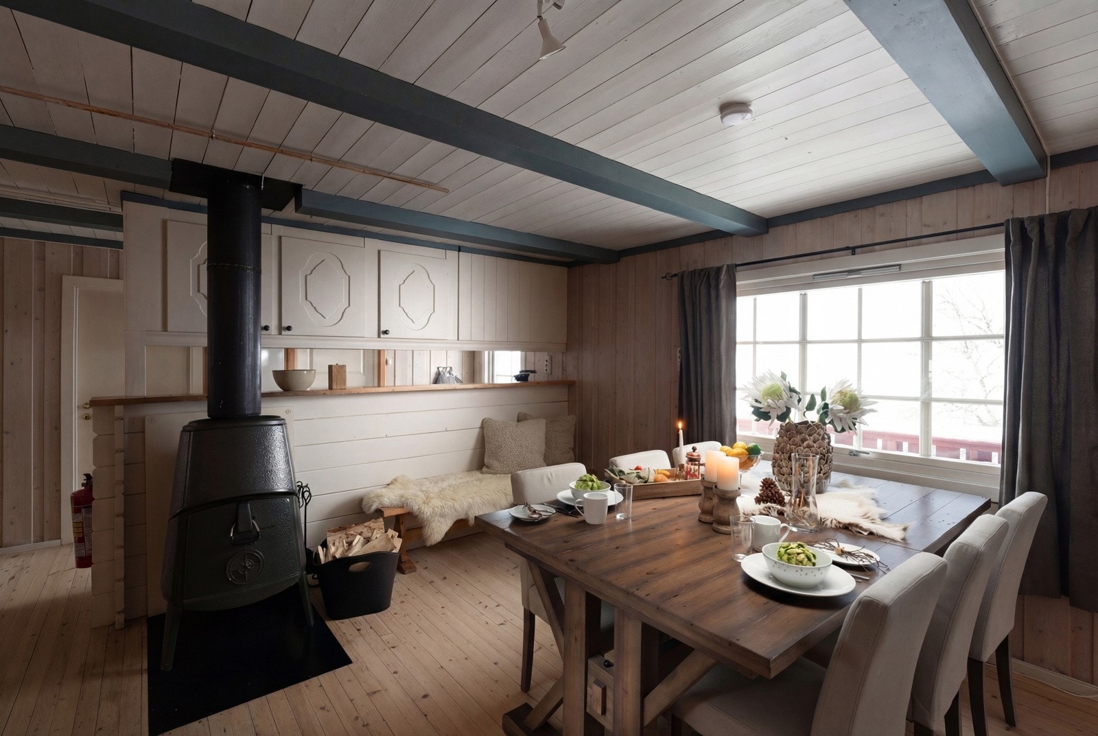 Ovnen varmer godt på kalde vinterdager Galleribilde