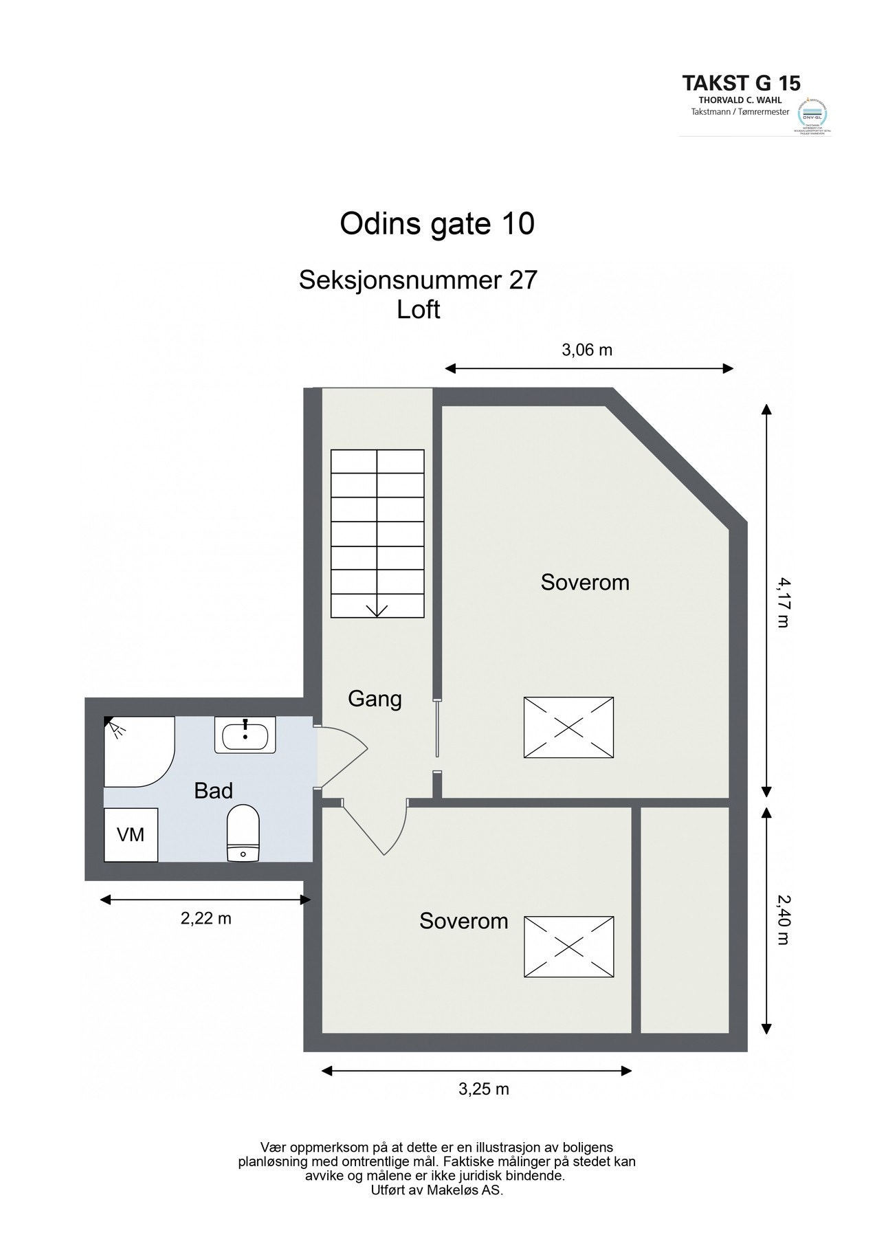 Plantegning loftsetasje Galleribilde
