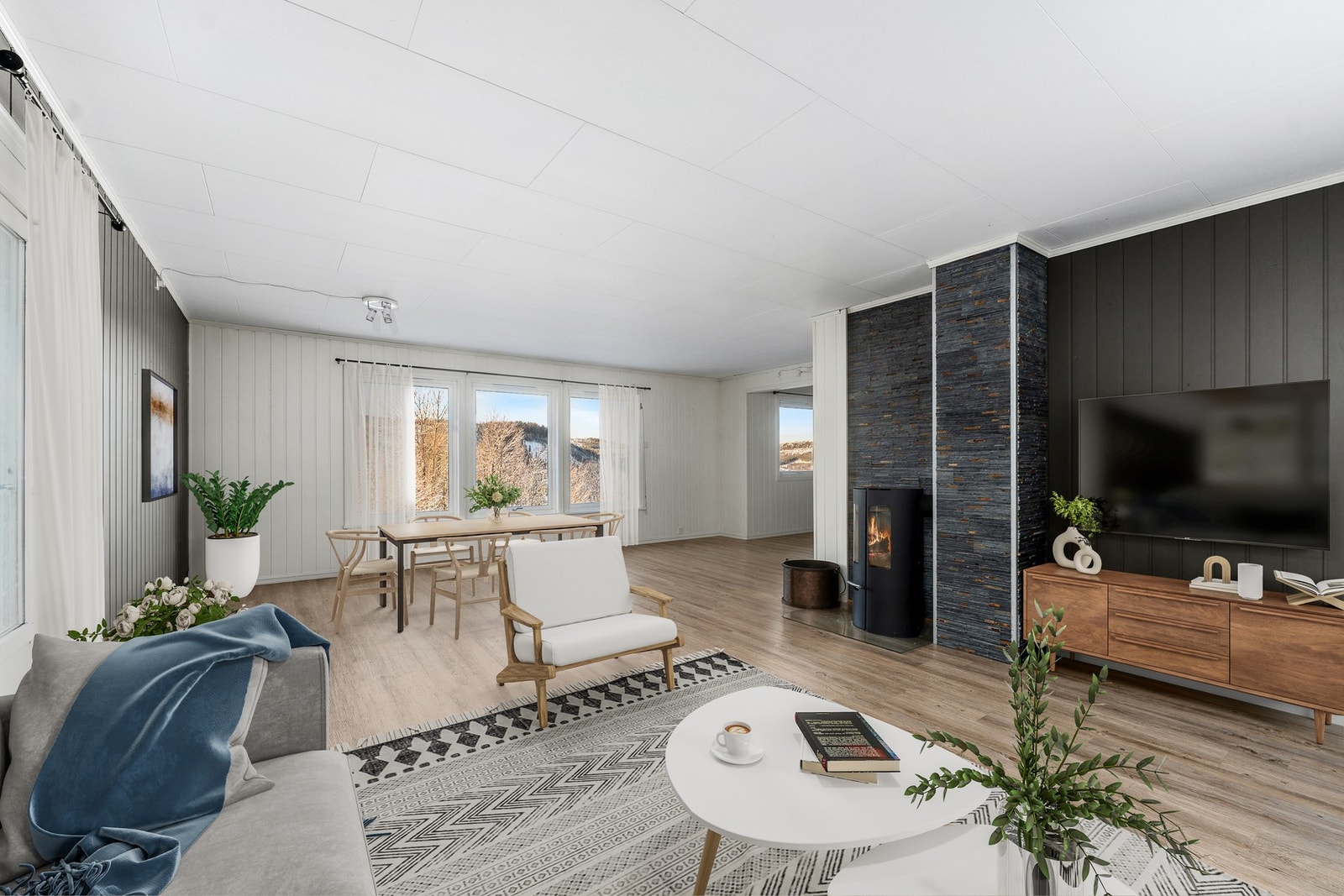 Stue. Digital møblert Galleribilde