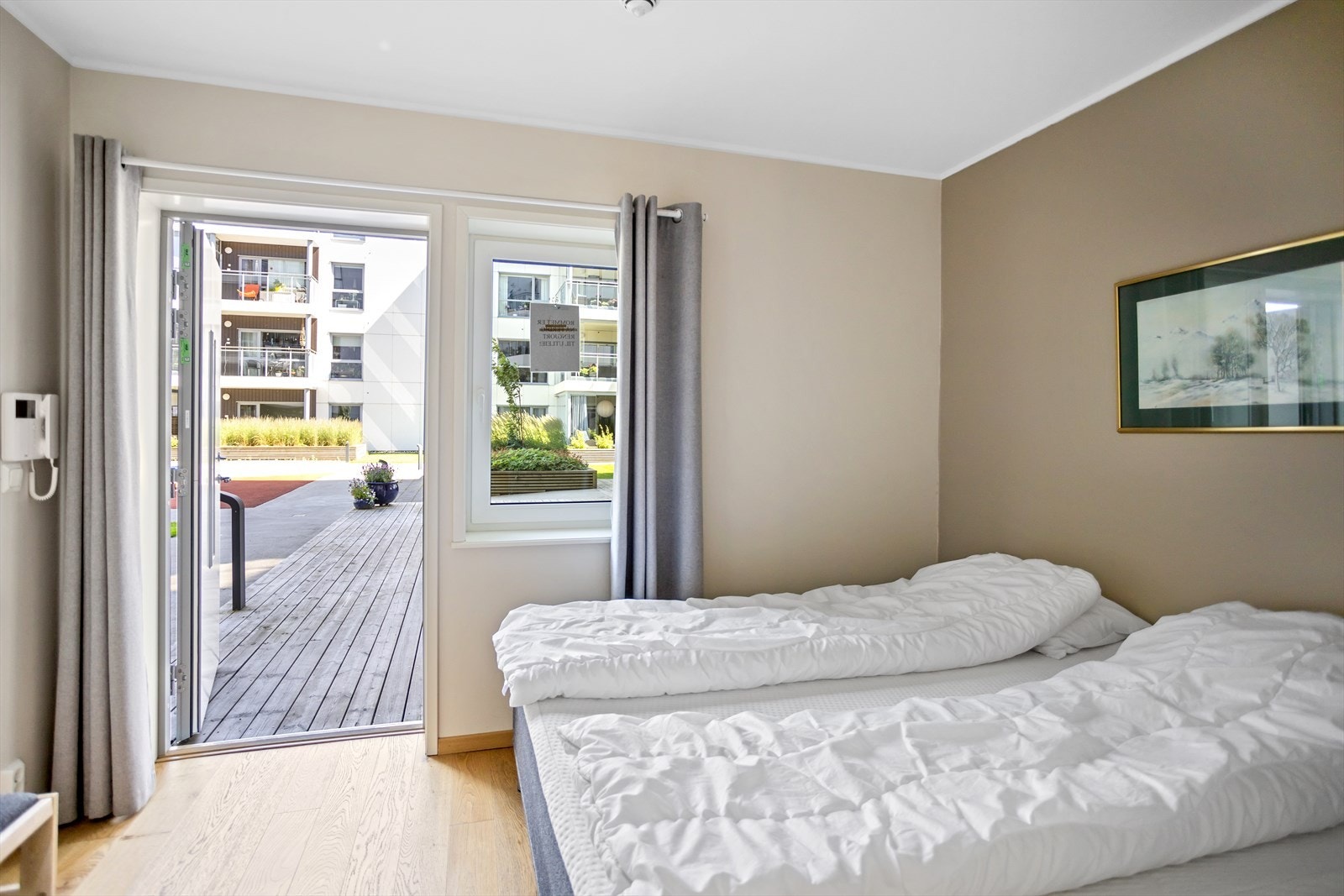 Her kan du innlosjere familie og venner for overnatting i gjesterommene som er bygget felles for beboerne. Galleribilde