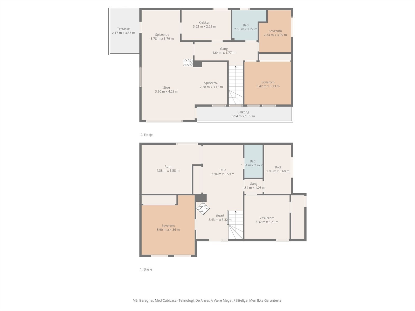 Plantegning begge etasjer. Galleribilde