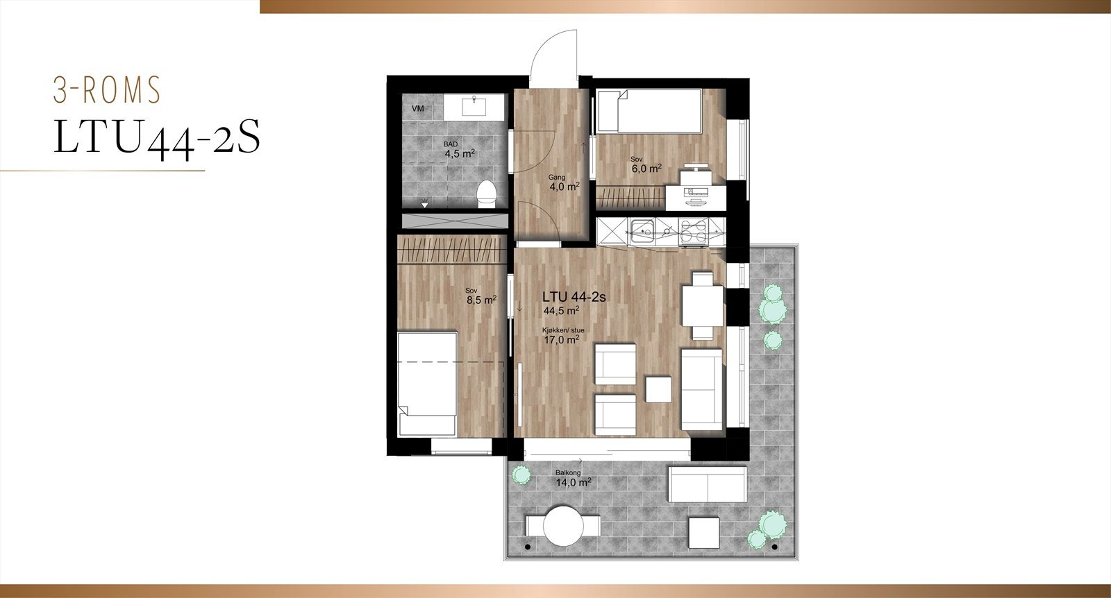 Planskisse 4 etasje Galleribilde