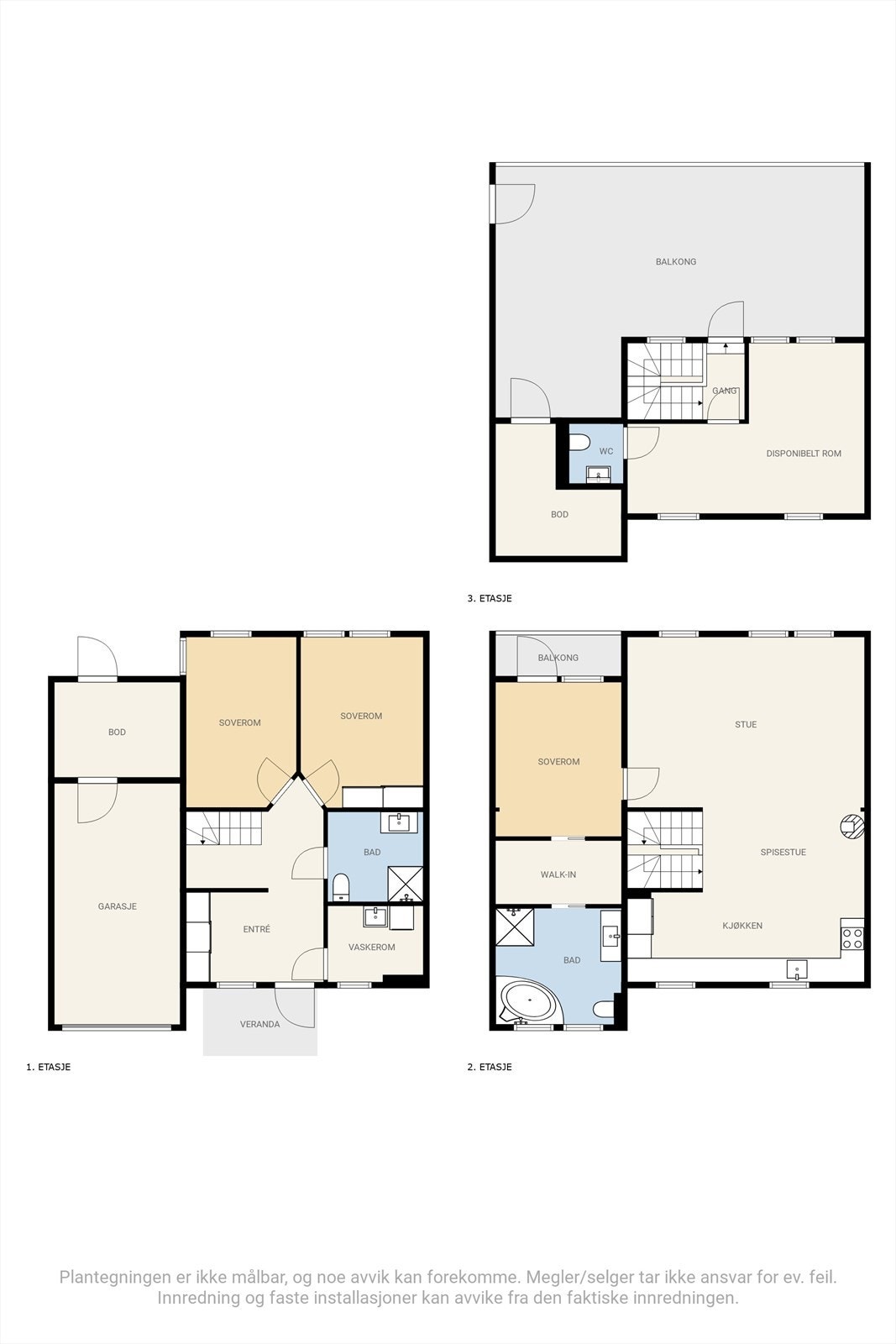 Plantegning for alle etasjene. Galleribilde