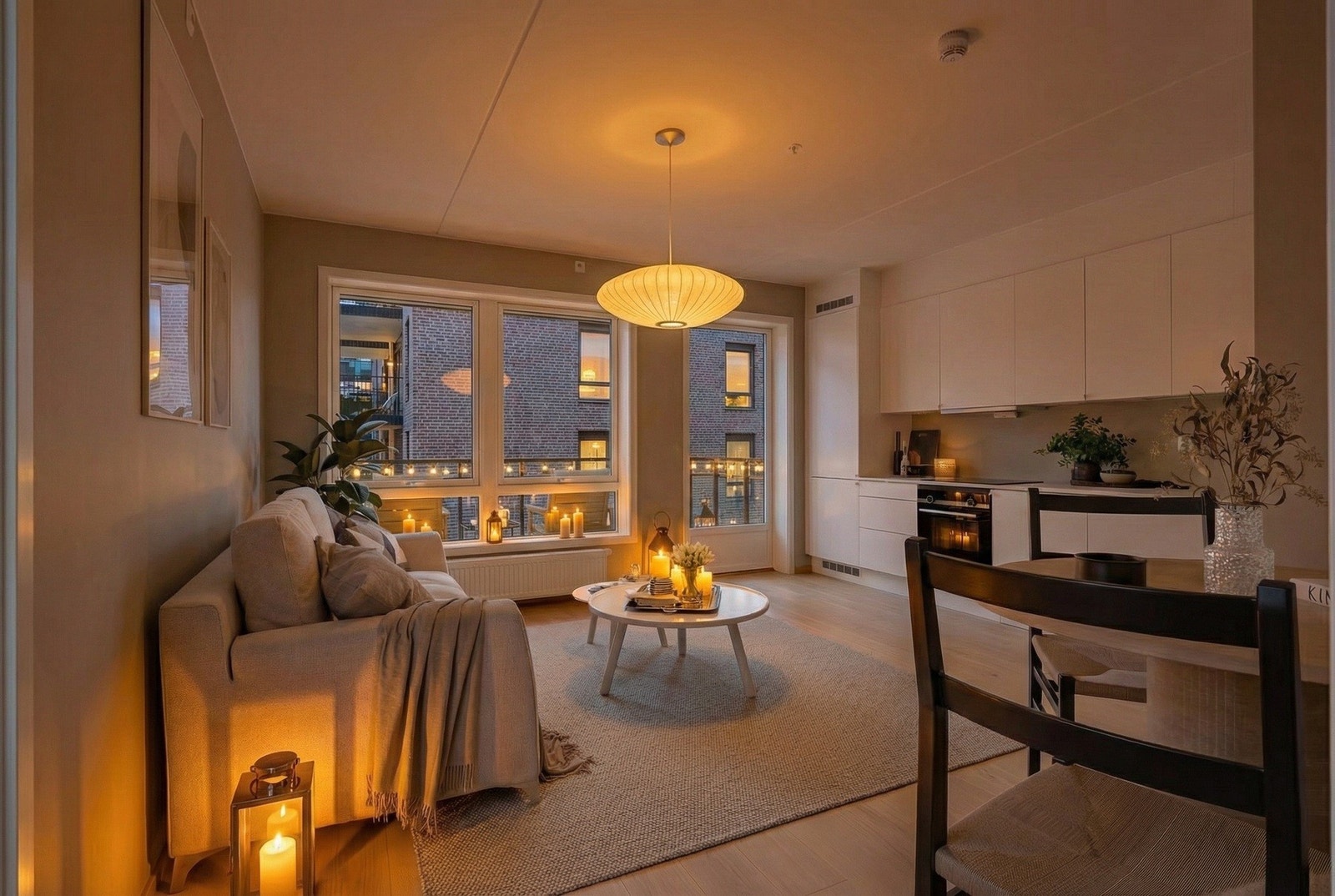 Moderne og delikat 3-roms med god standard fra 2025. Lyssetting/sol i foto er redigert med AI og det tas forbehold om eventuelle feil Galleribilde