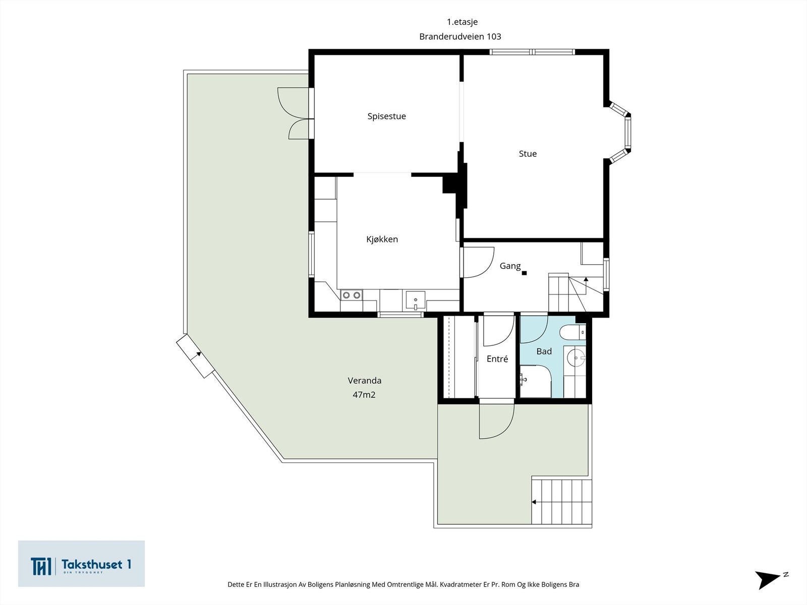 Gjør deg kjent med den gode planløsningen i 1. etasje Galleribilde