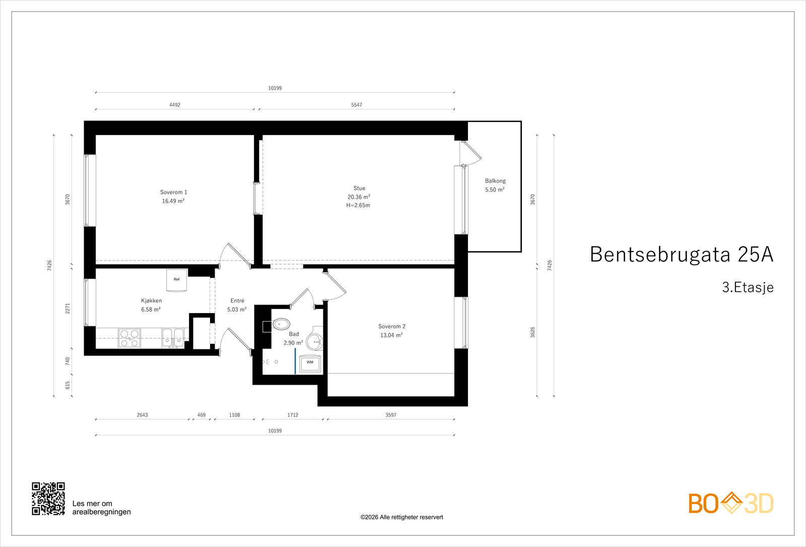 Plantegning 3. etasje Galleribilde