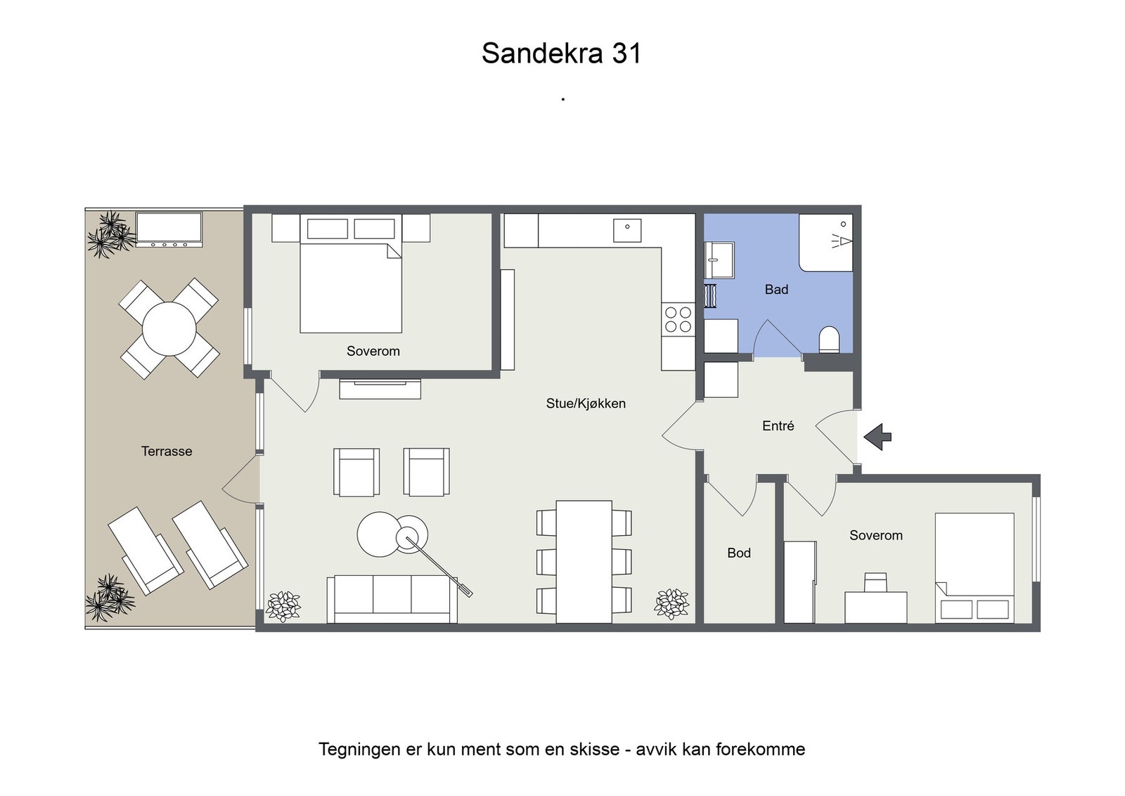 Omtrentlig planskisse Galleribilde