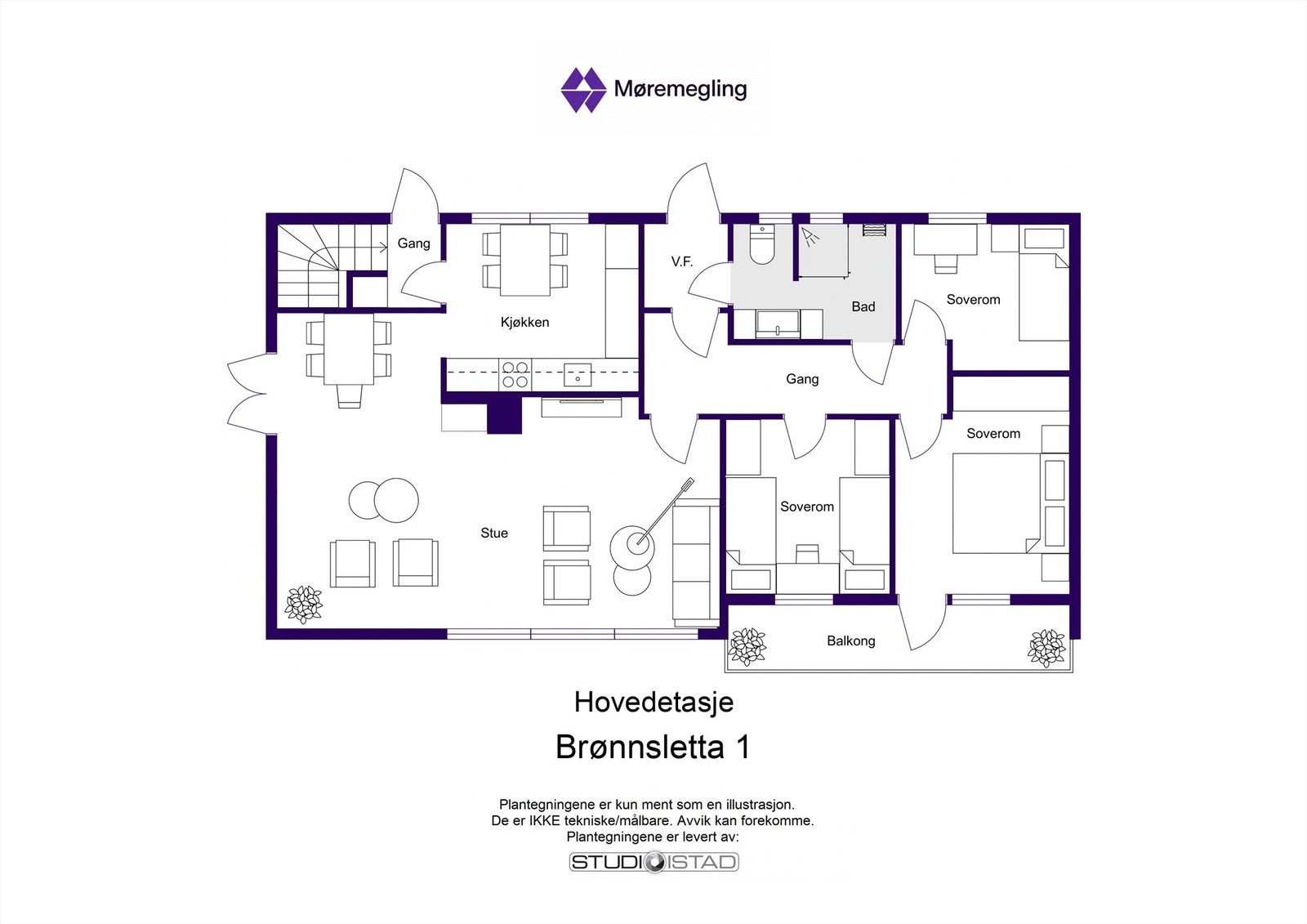 Plantegning 1. etasje Galleribilde