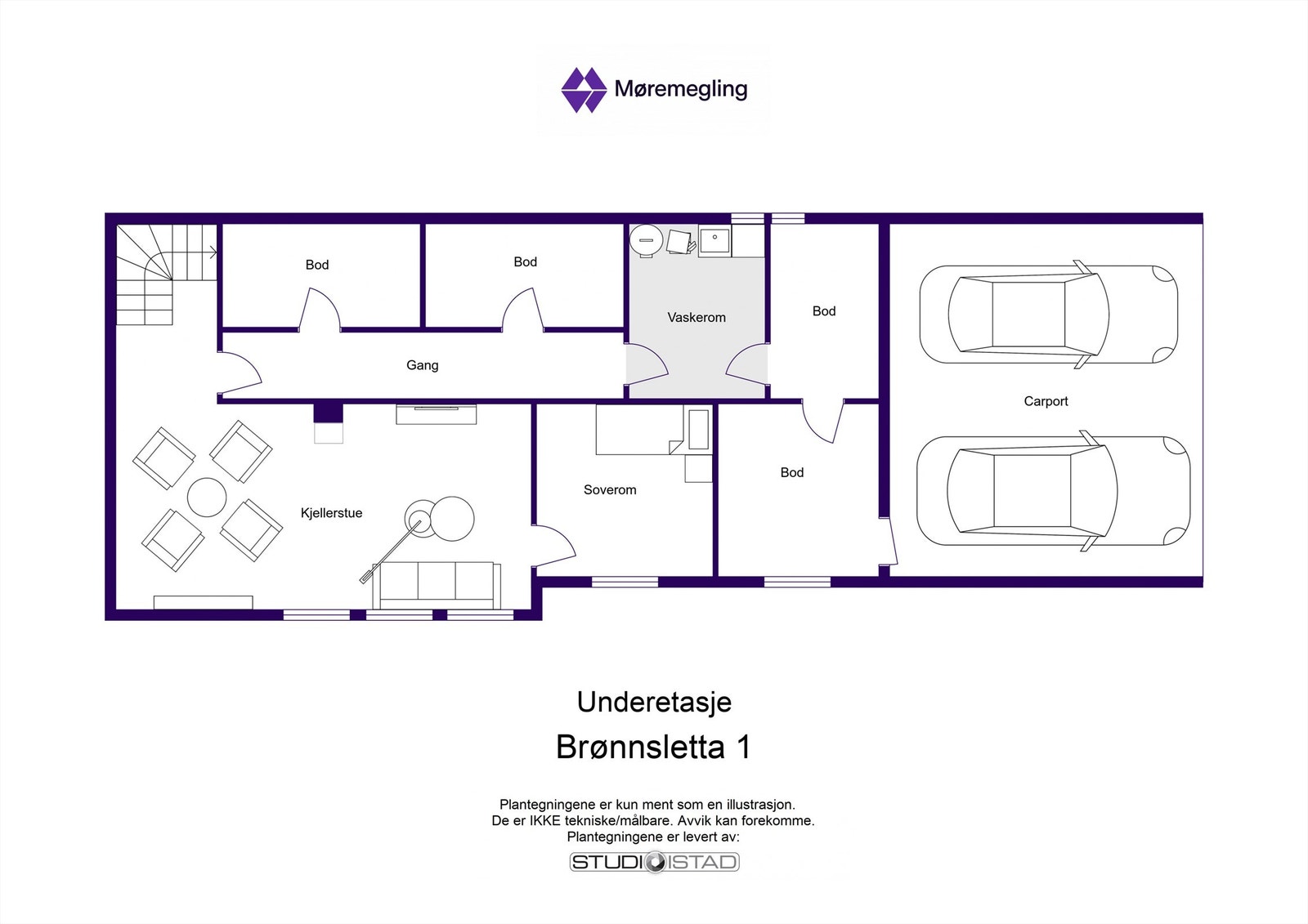 Plantegning underetasje Galleribilde