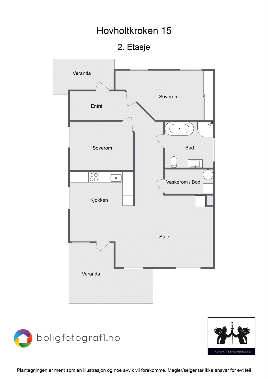 God planløsning - 2 store soverom Galleribilde